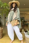 Made in Italy Sa Caleta Cotton Artist Smock Khaki